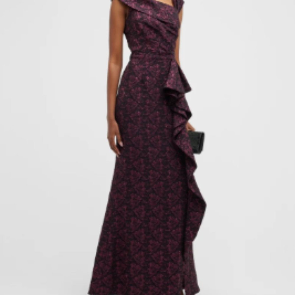 Burgundy Asymmetric Gown. Perfect for Winter Galas, Weddings or Formal event!